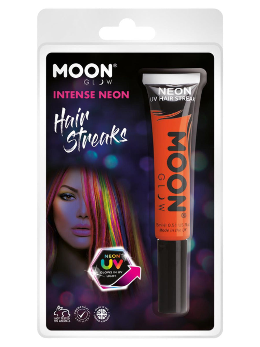 Moon Glow Intense Neon UV Hair Streaks, Intense Or, Clamshell, 15ml