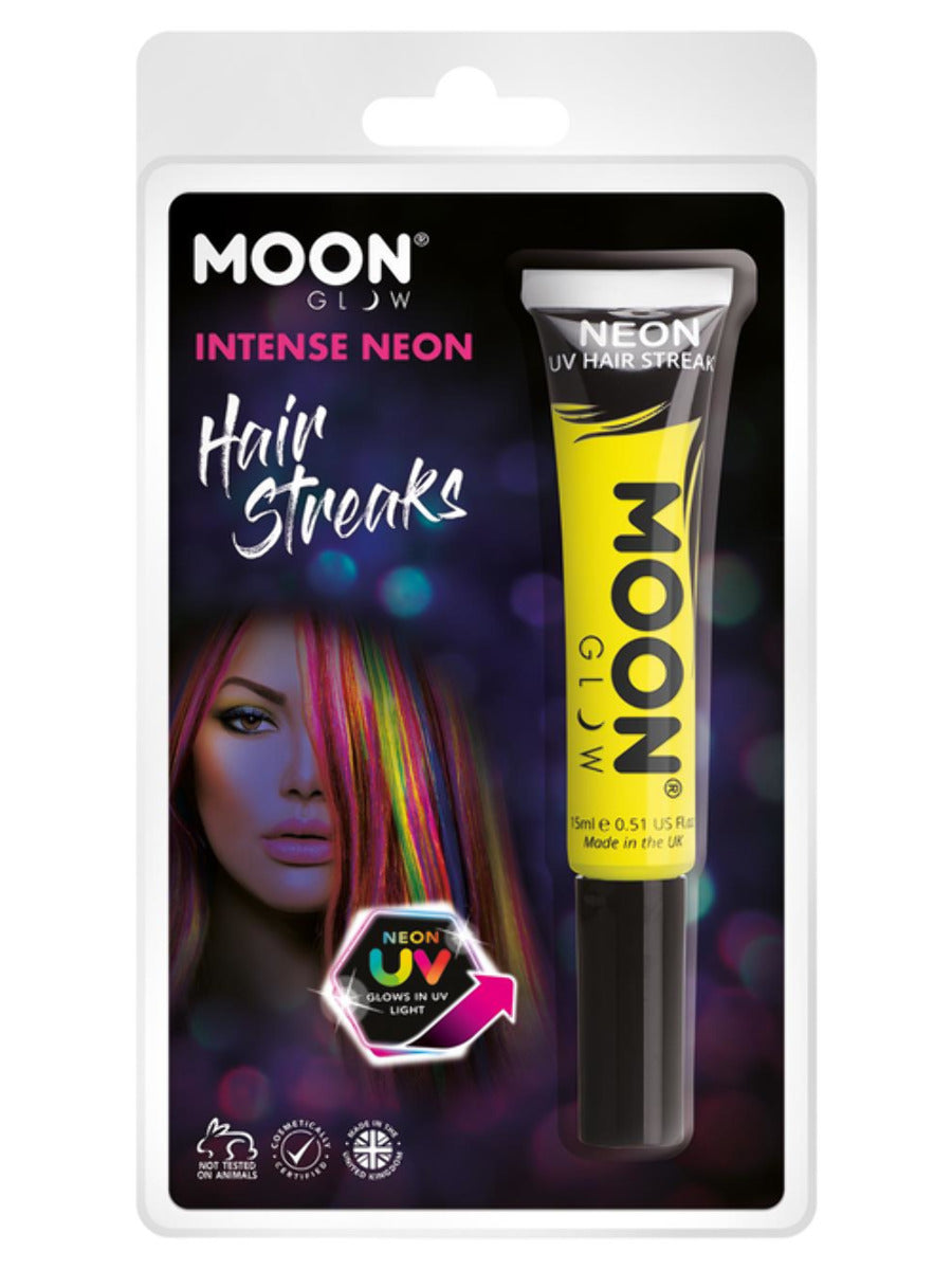 Moon Glow Intense Neon UV Hair Streaks, Intense Ye, Clamshell, 15ml