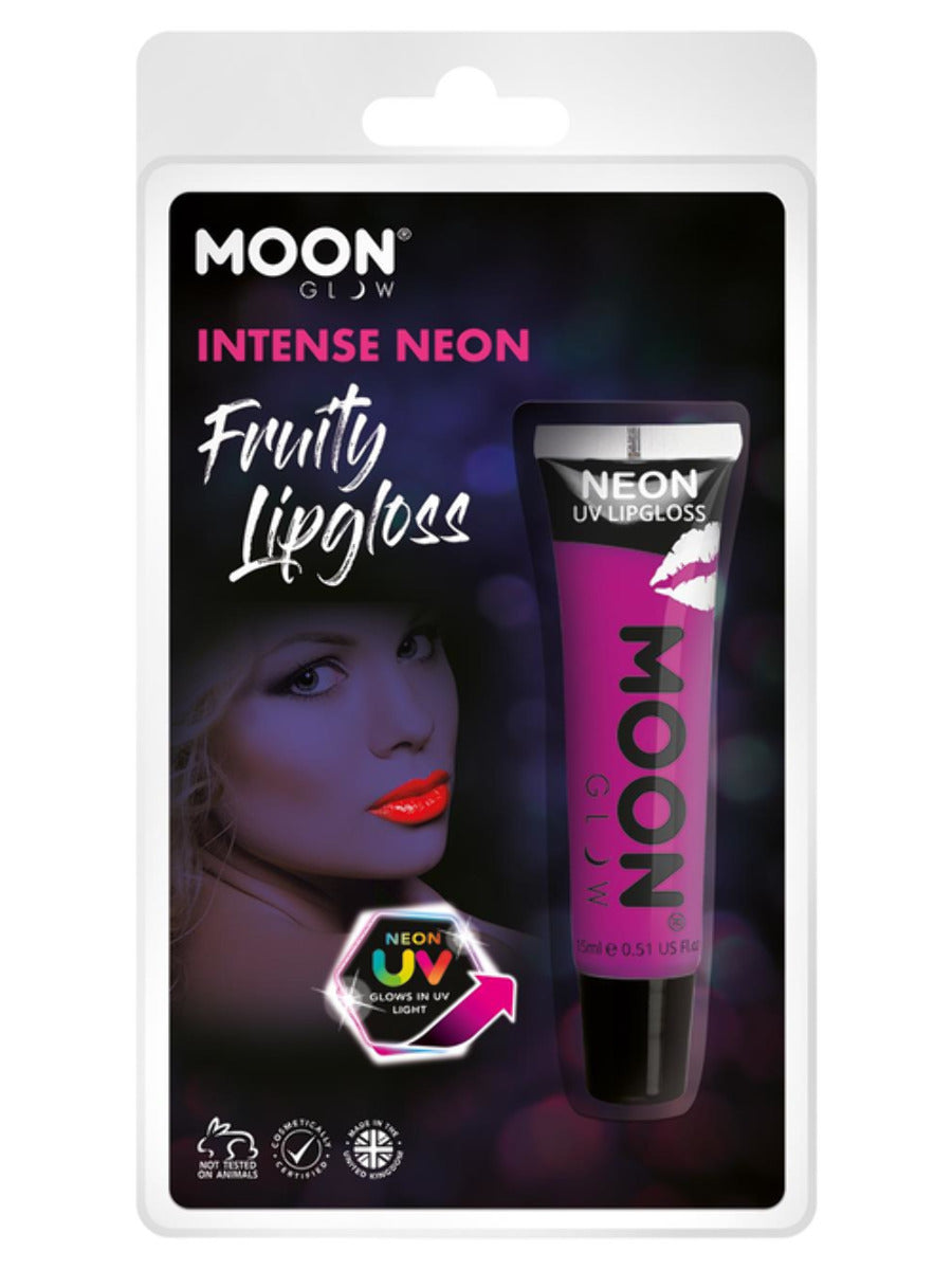 Moon Glow Intense Neon UV Fruity Lipgloss, Purple, Blackcurrant, Clamshell, 15ml