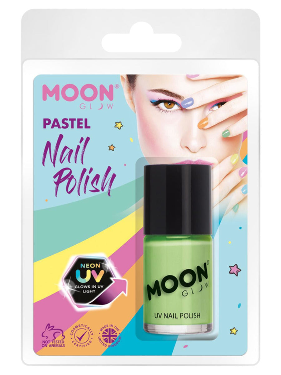 Moon Glow Pastel Neon UV Nail Polish, Pastel Green, Clamshell, 14ml