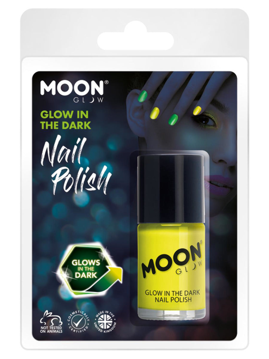 Moon Glow - Glow in the Dark Nail Polish, Yellow, 14ml Clamshell