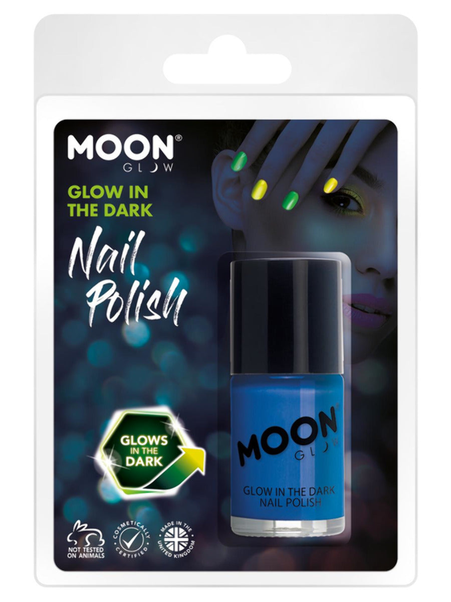 Moon Glow - Glow in the Dark Nail Polish, Blue, 14ml Clamshell