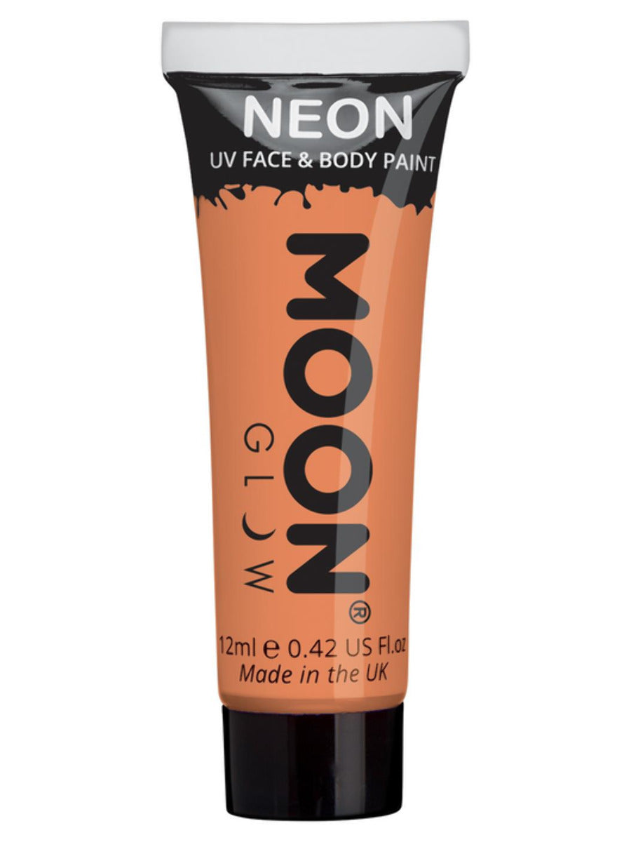 Moon Glow Pastel Neon UV Face Paint, Pastel Orange, Single, 12ml