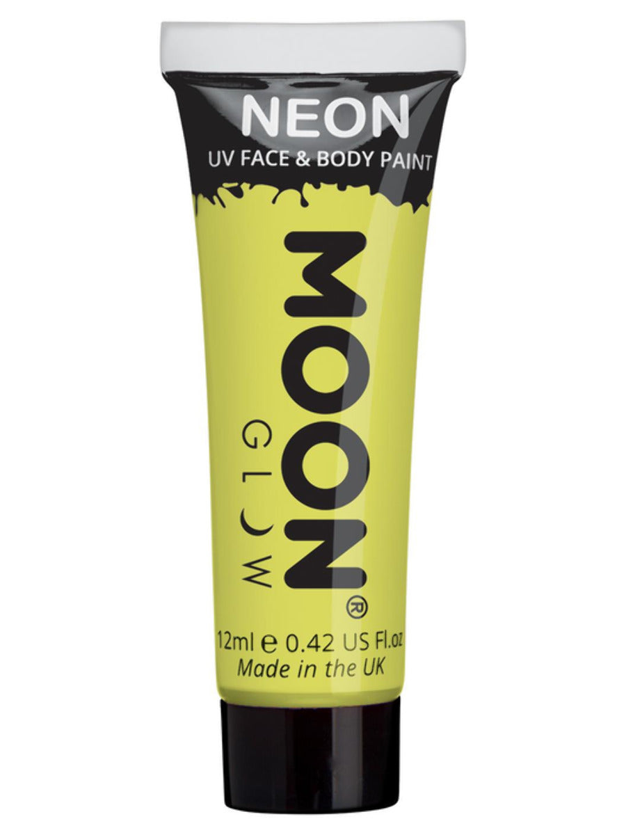 Moon Glow Pastel Neon UV Face Paint, Pastel Yellow, Single, 12ml