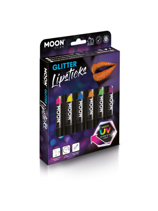 Moon Glow - Neon UV Glitter Lipstick, Assorted, 4.2g Boxset