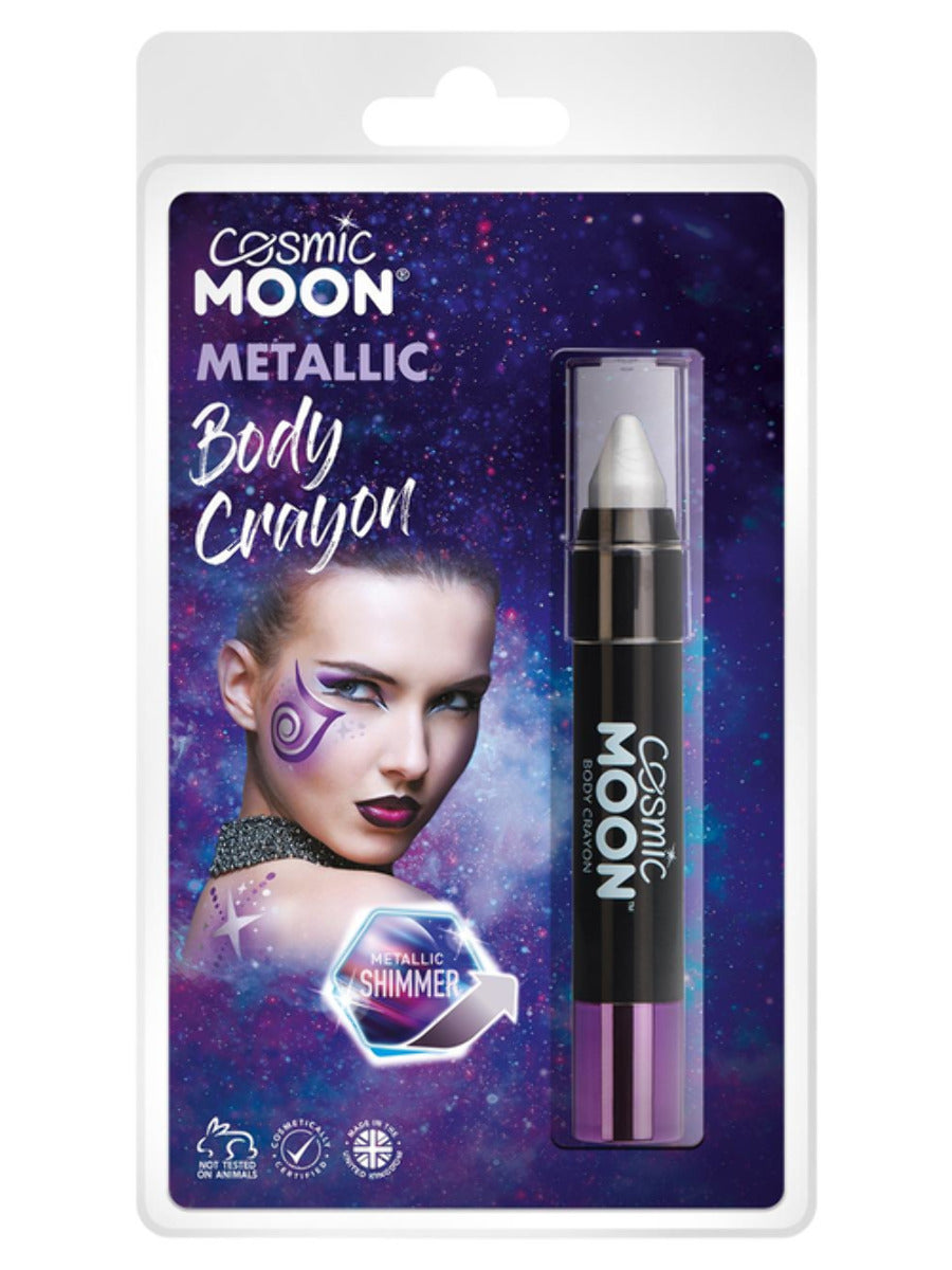 Cosmic Moon Metallic Body Crayons, Silver, Clamshell, 3.2g