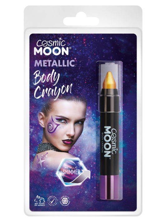 Cosmic Moon Metallic Body Crayons, Gold, Clamshell, 3.2g