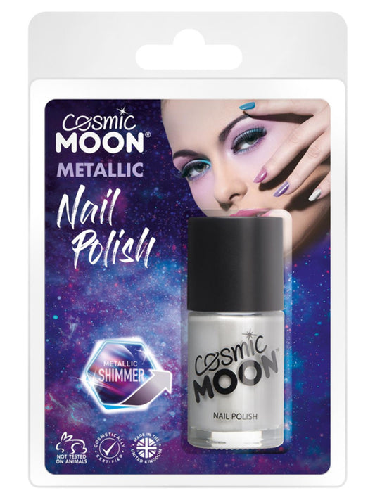 Cosmic Moon Metallic Nail Polish, Silver, Clamshell, 14ml