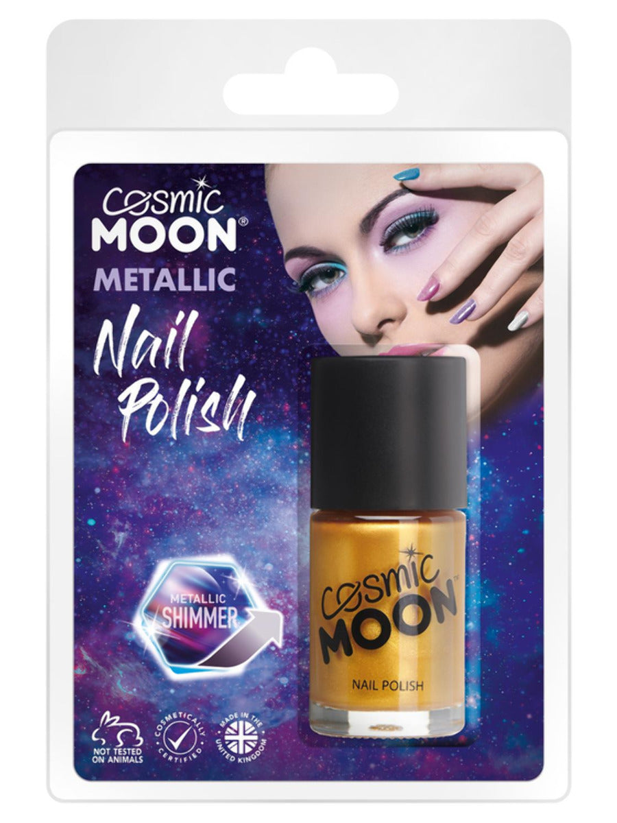 Cosmic Moon Metallic Nail Polish, Gold, Clamshell, 14ml