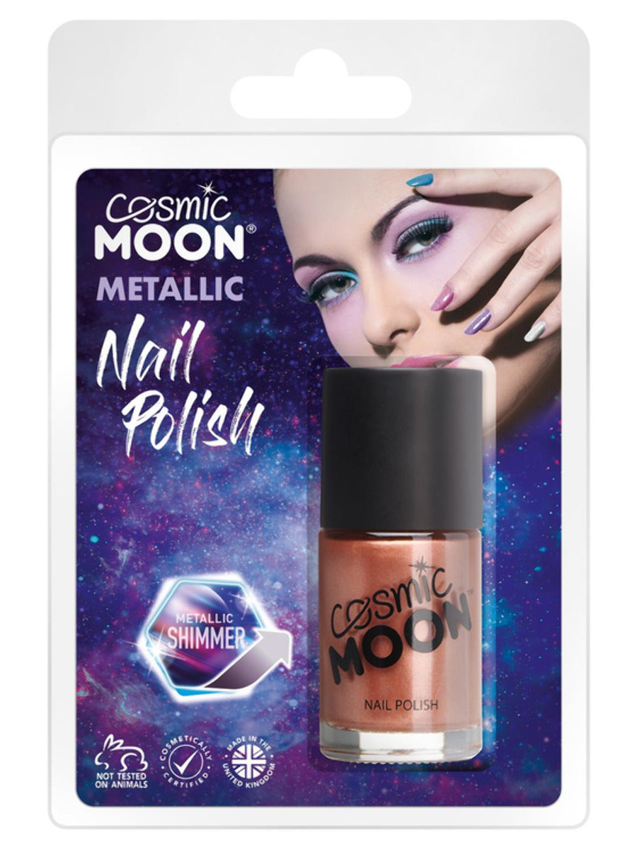 Cosmic Moon Metallic Nail Polish, Rose Gold, Clamshell, 14ml