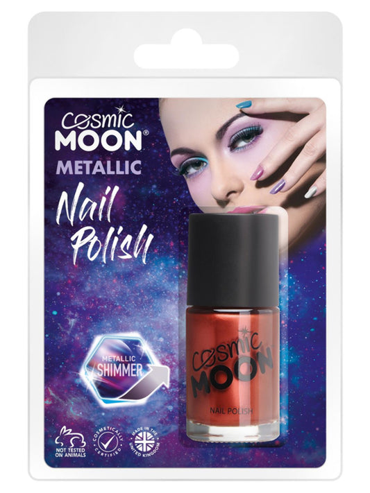 Cosmic Moon Metallic Nail Polish, Red, Clamshell, 14ml