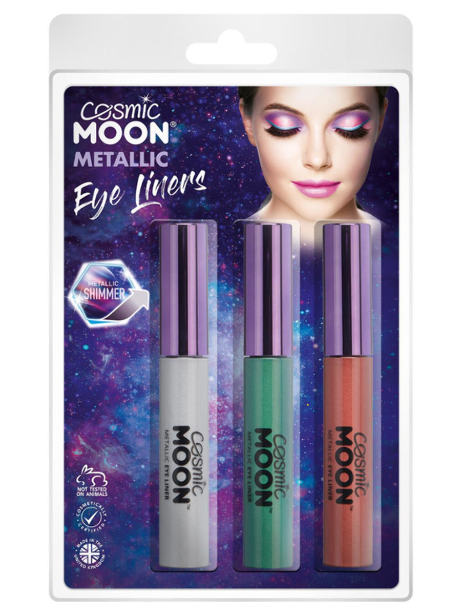 Cosmic Moon Metallic Eye Liner, Clamshell, 10ml - Silver, Green, Red