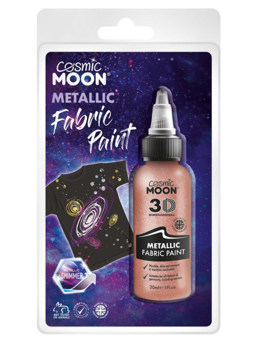 Cosmic Moon Metallic Fabric Paint, Rose Gold, Clamshell, 30ml