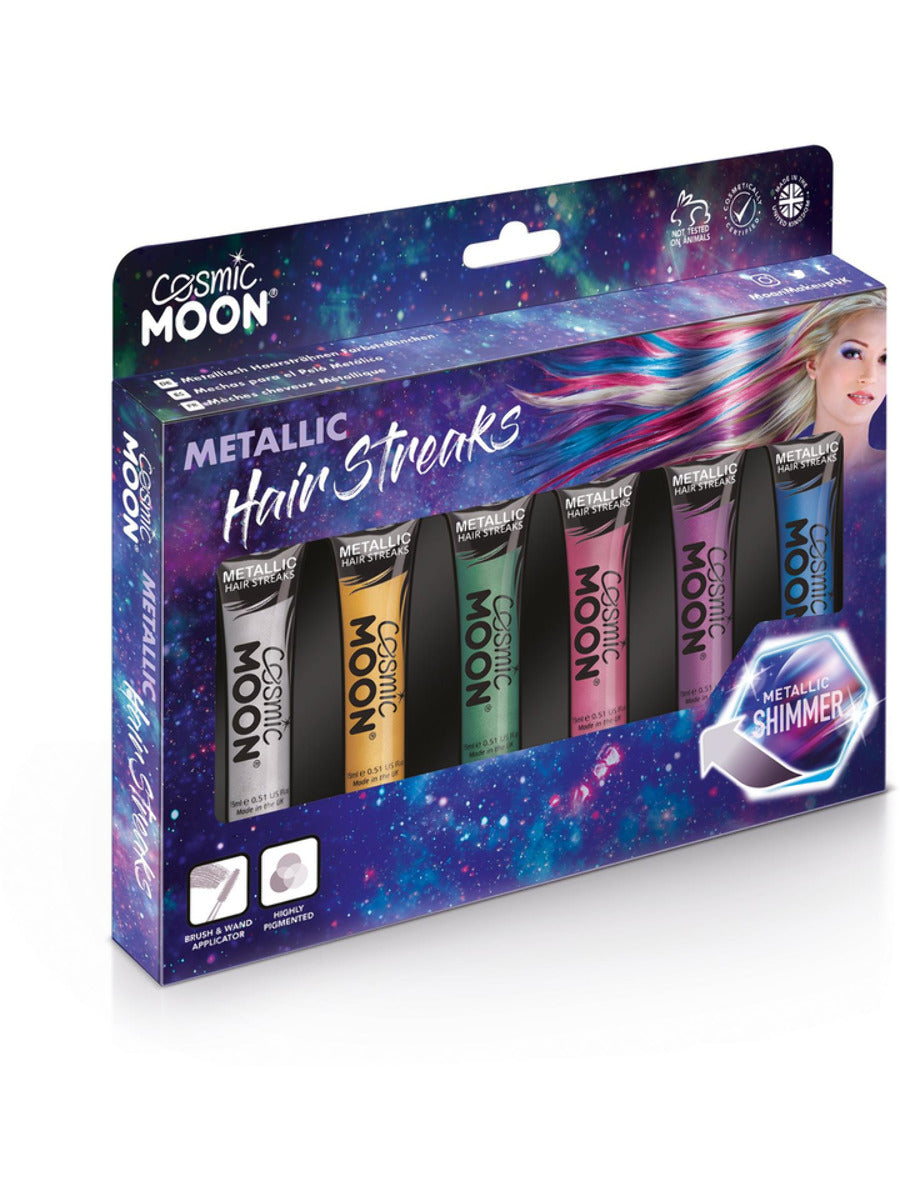 Cosmic Moon Metallic Hair Streaks, Assorted, Boxset, 15ml