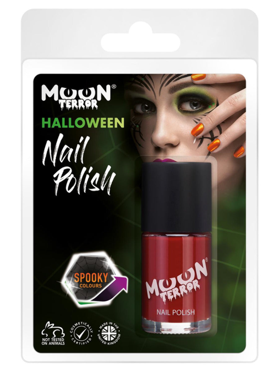 Moon Terror Halloween Nail Polish, Red, Clamshell 14ml