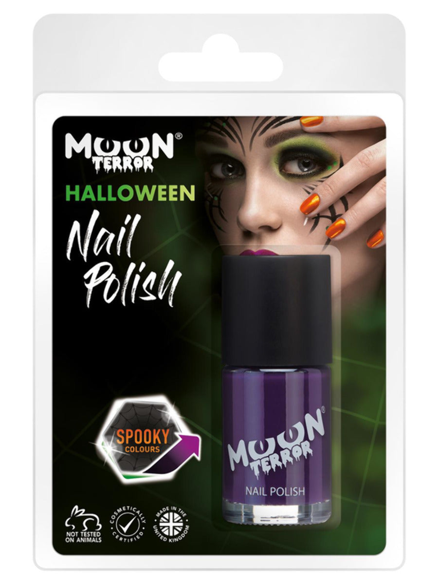 Moon Terror Halloween Nail Polish, Purple, Clamshell 14ml