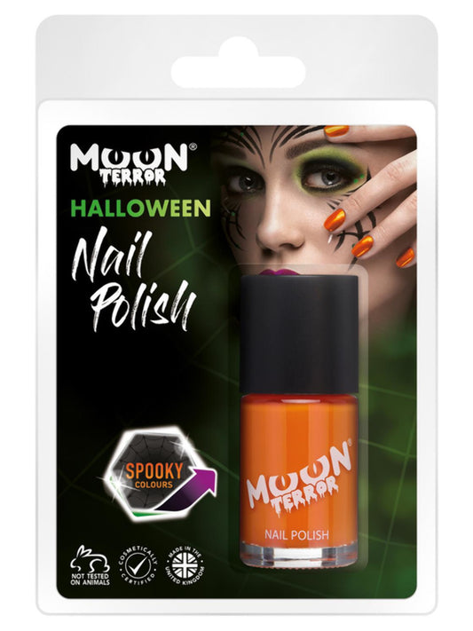 Moon Terror Halloween Nail Polish, Orange, Clamshell 14ml