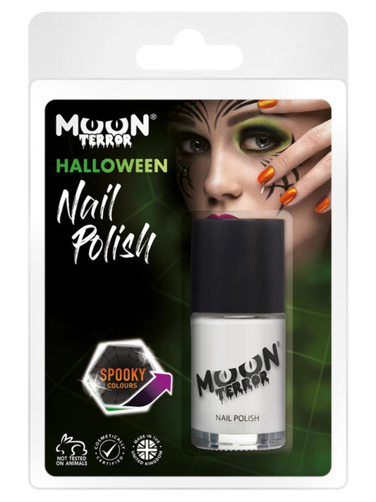 Moon Terror Halloween Nail Polish, White, Clamshell 14ml