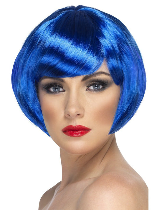 Babe Wig, Blue, Short Bob with Fringe Wholesale