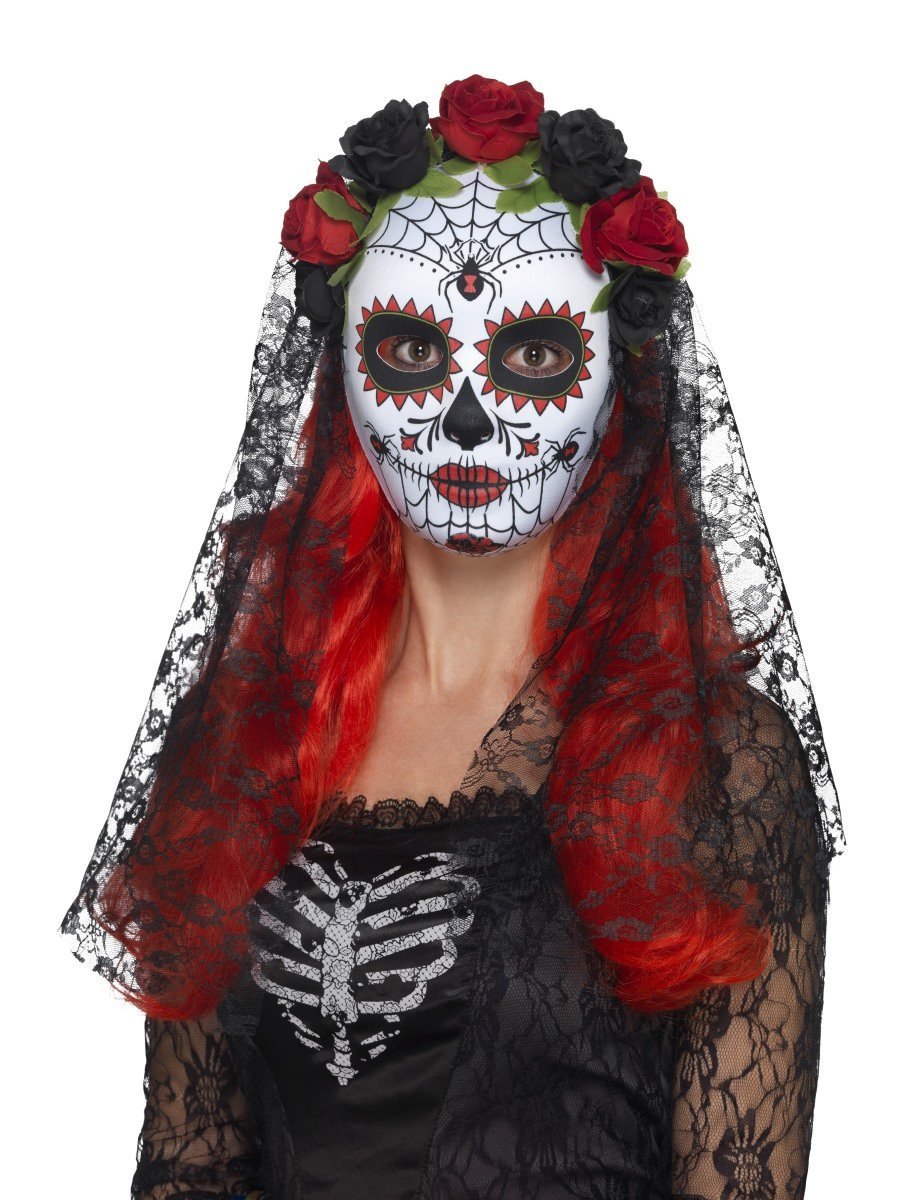 Day of the Dead Senorita Mask, Full Face Wholesale