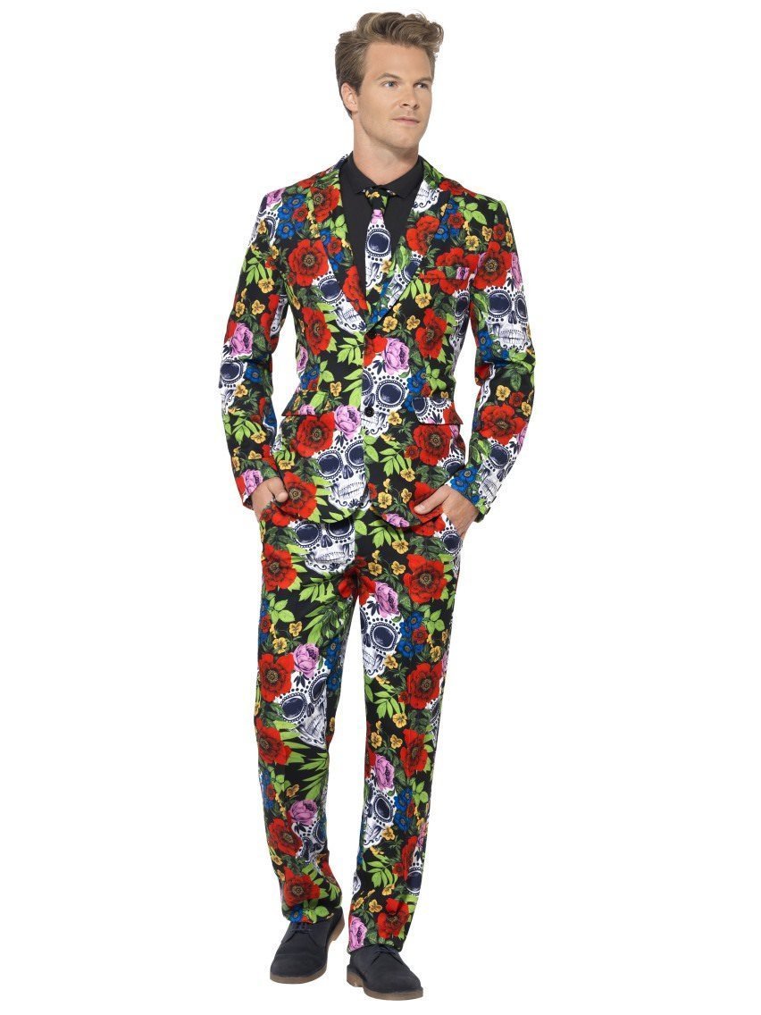 Day of the Dead Suit, with Jacket, Trousers & Tie Wholesale