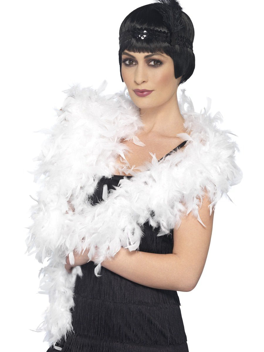 Deluxe Feather Boa, White Wholesale