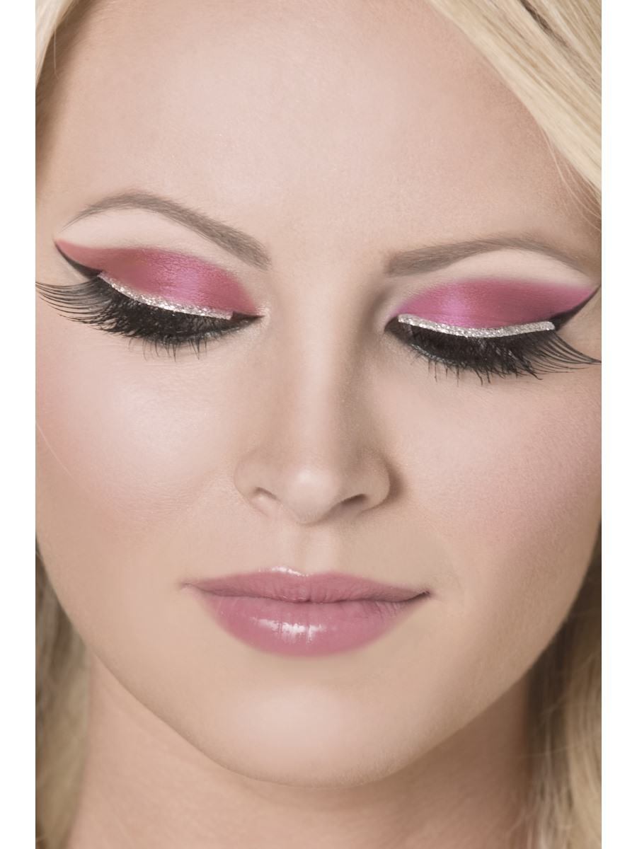 Eyelashes, Black, with Silver Glitter Wholesale