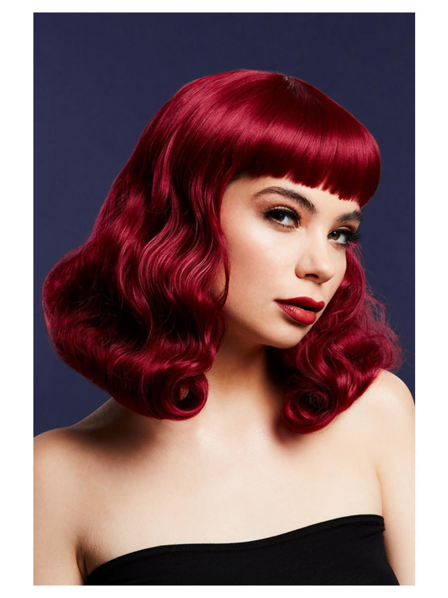 Fever Bettie Wig with Short Fringe Plum WHOLESALE