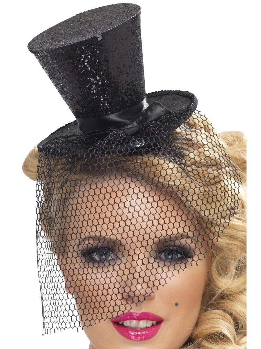 Fever Mini Top Hat on Headband, Black Wholesale