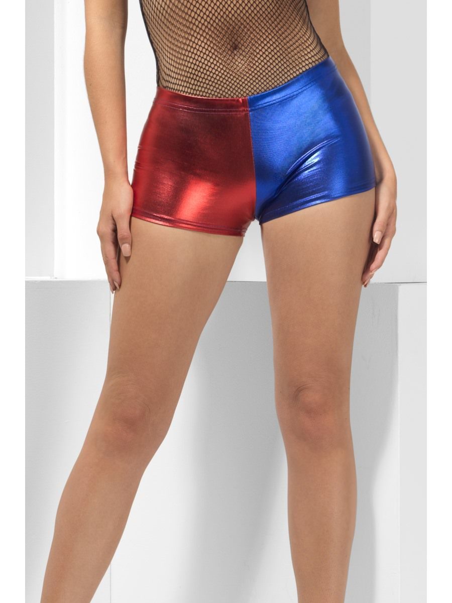 Fever Miss Jester Whiplash Shorts, Red & Blue Wholesale