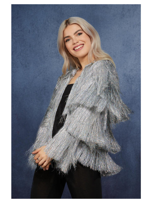 Fever Tinsel Festival Jacket Silver WHOLESALE