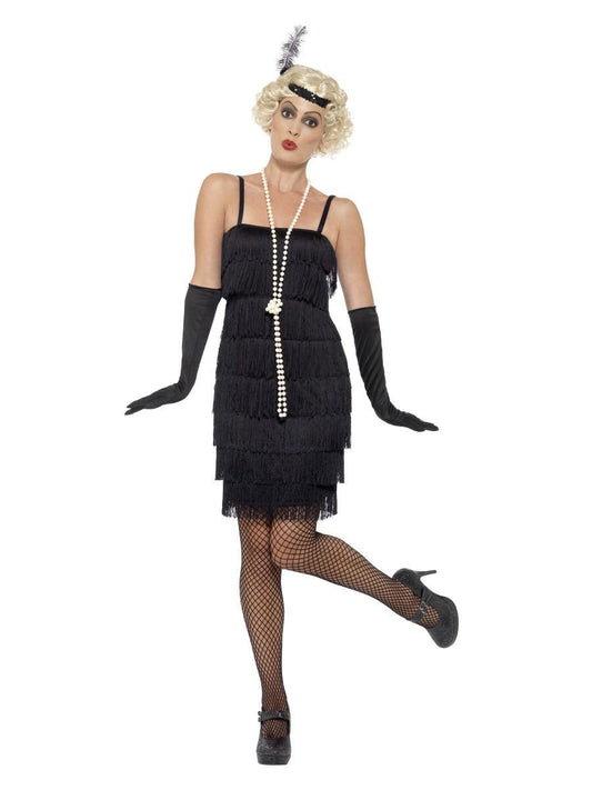 Flapper Costume, Black, with Short Dress Wholesale