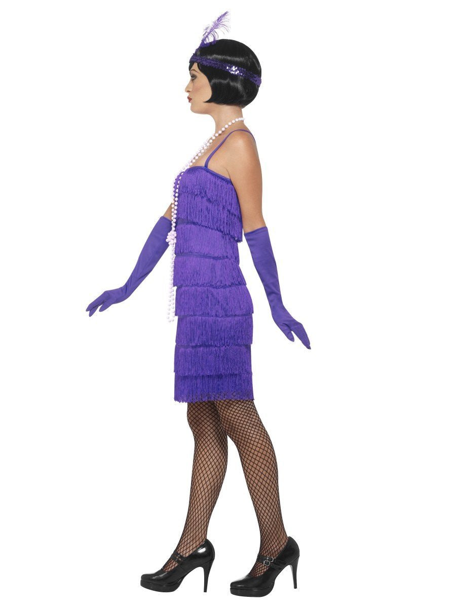 Flapper Costume, Purple, with Short Dress Wholesale