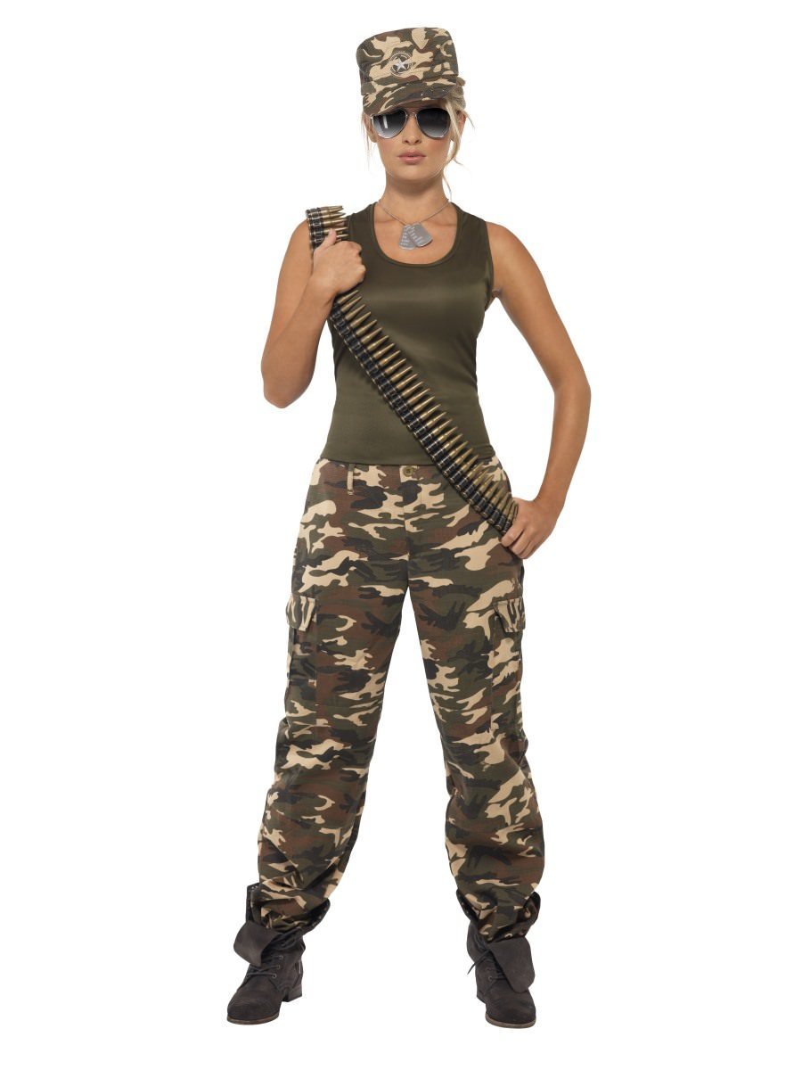 Khaki Camo Deluxe Costume, Female Wholesale