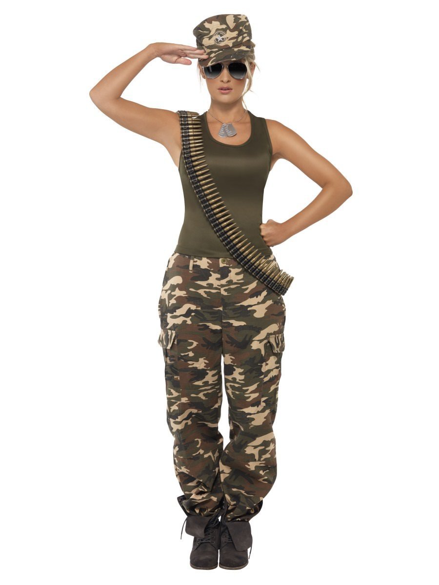 Khaki Camo Deluxe Costume, Female Wholesale