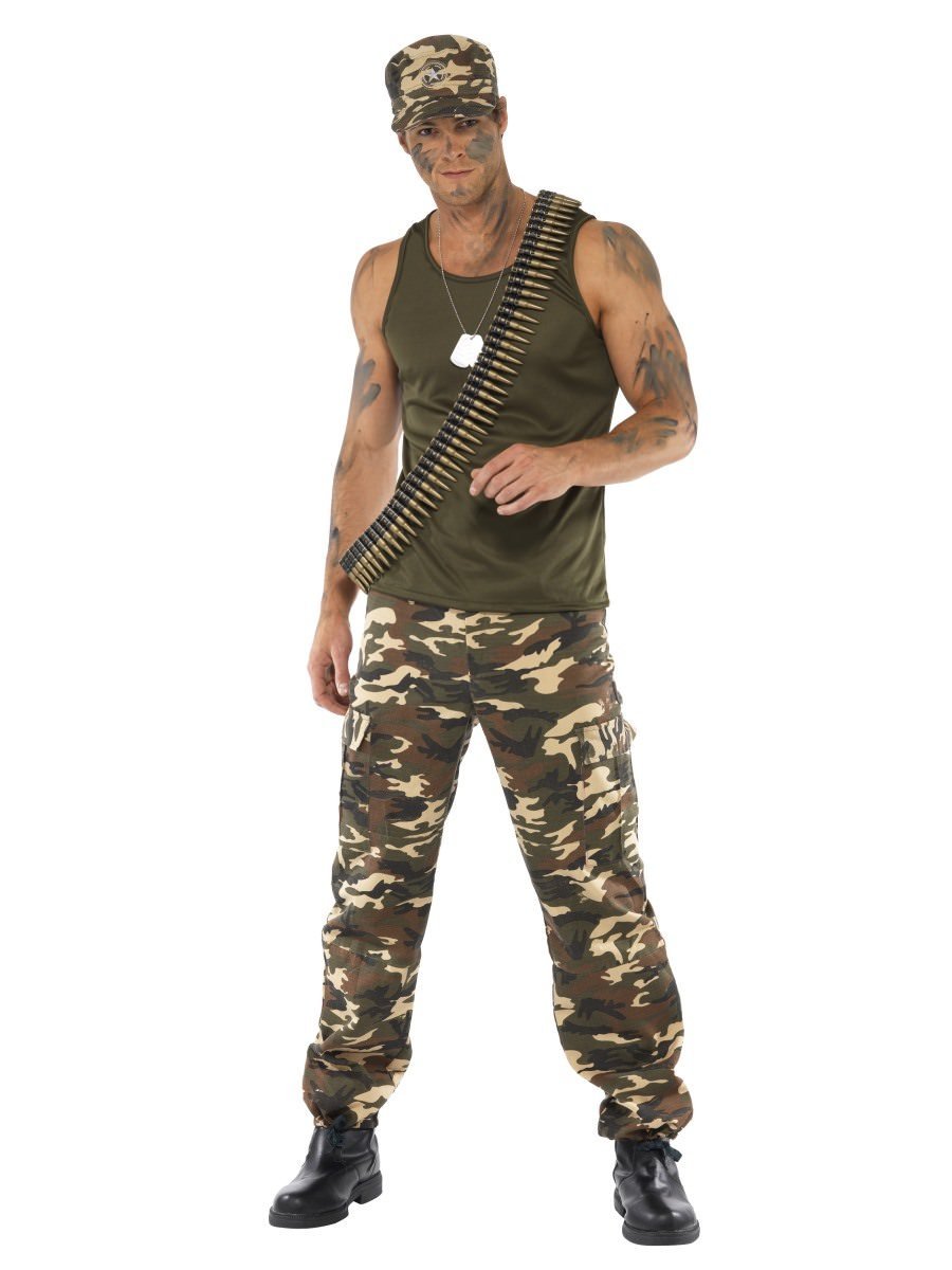 Khaki Camo Deluxe Costume, Male Wholesale