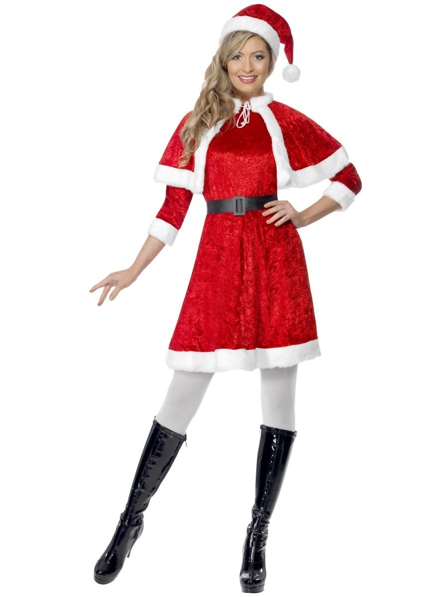 Miss Santa Costume, with Cape & Belt Wholesale