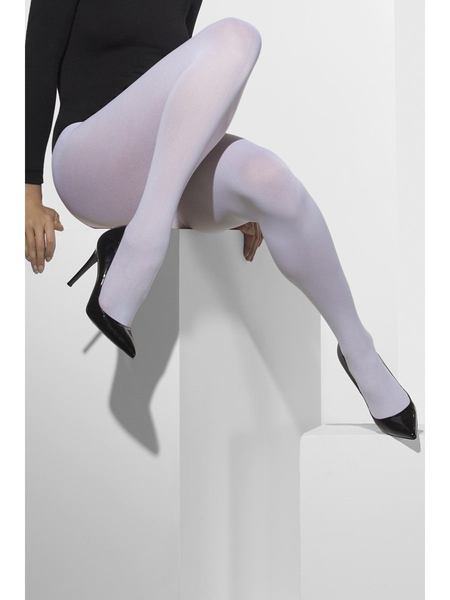 Opaque Tights, White Wholesale