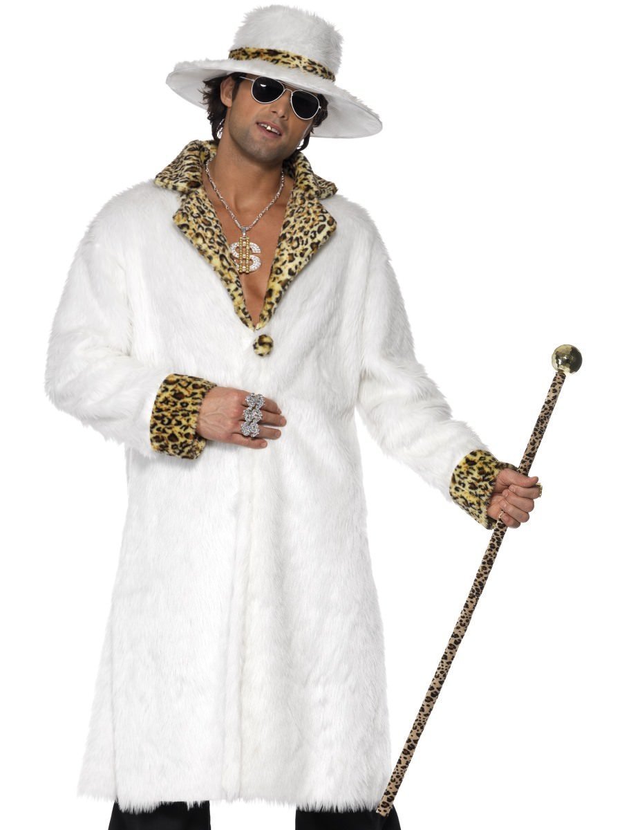 Pimp Costume, White and Leopard Skin Wholesale