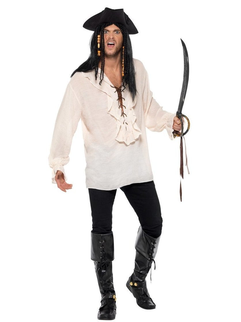 Pirate Shirt, Ivory, with Lace Up Front Wholesale