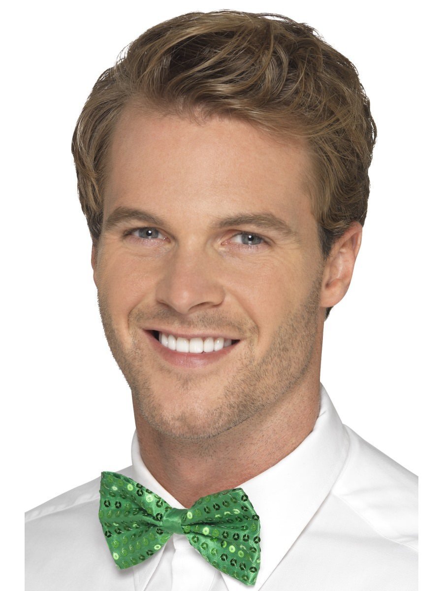 Sequin Bow Tie, Green Wholesale