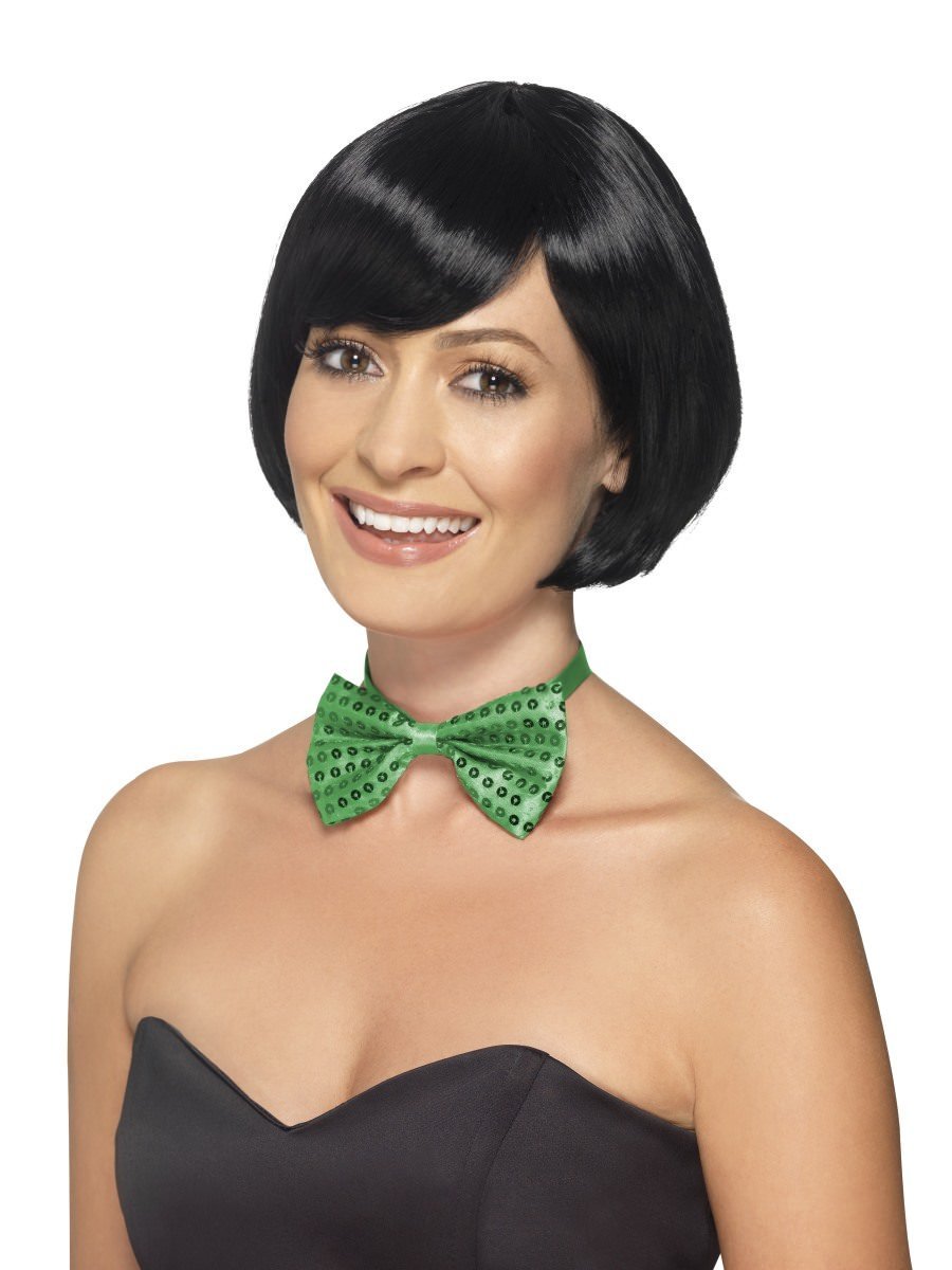 Sequin Bow Tie, Green Wholesale