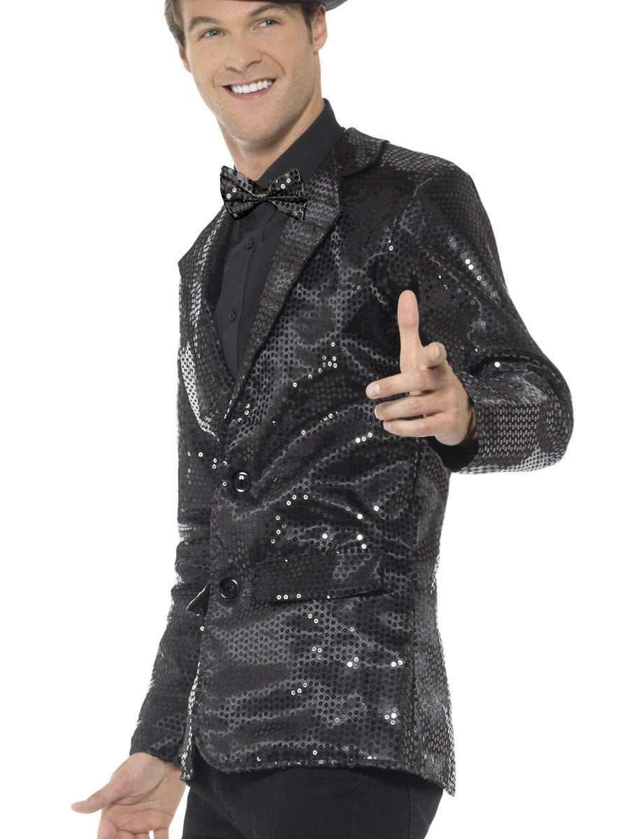 Sequin Jacket, Mens, Black Wholesale