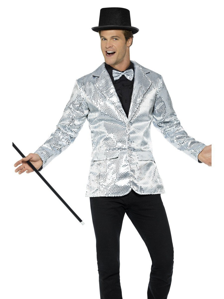 Sequin Jacket, Mens, Silver Wholesale