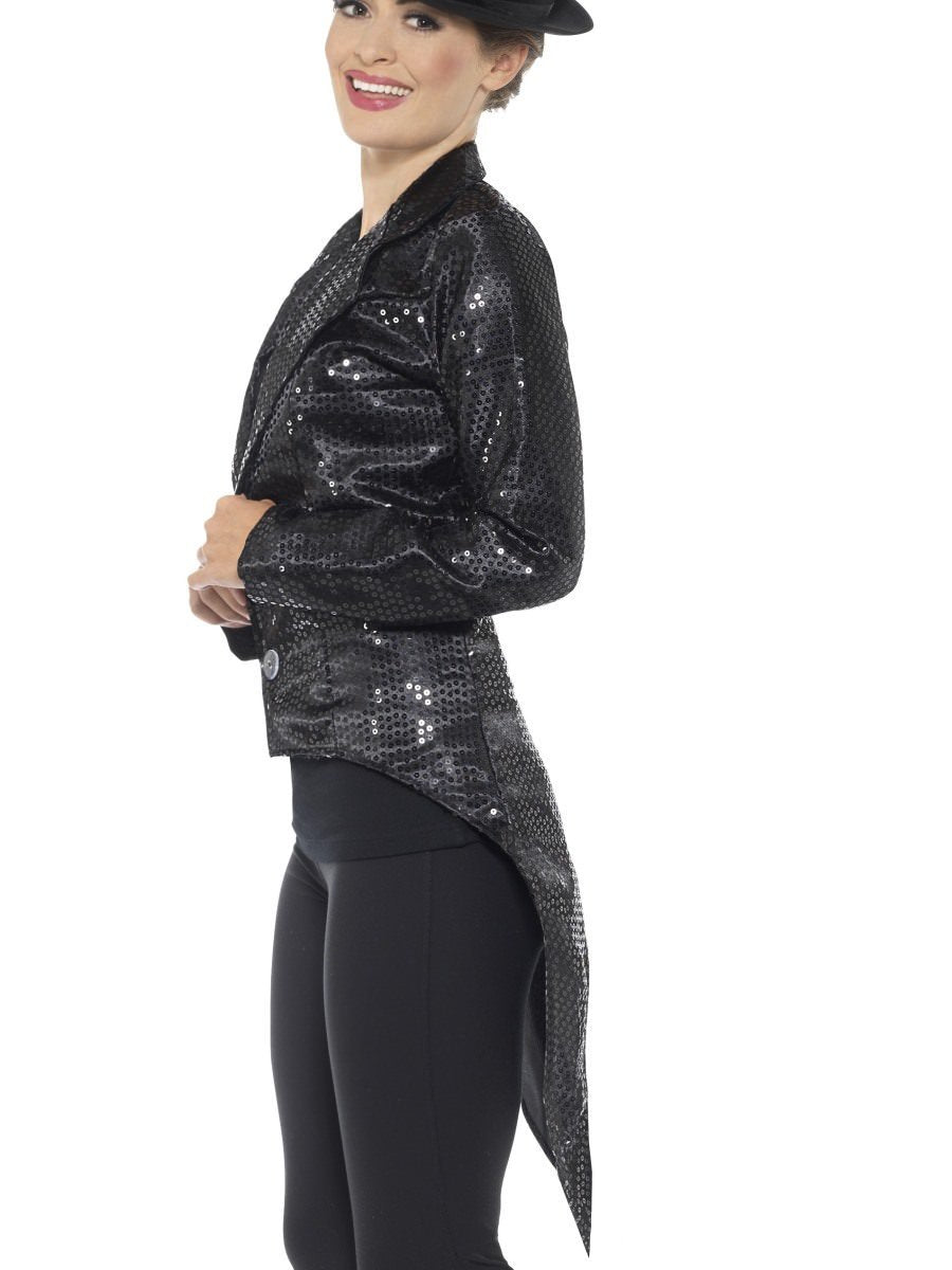 Sequin Tailcoat Jacket, Ladies, Black Wholesale