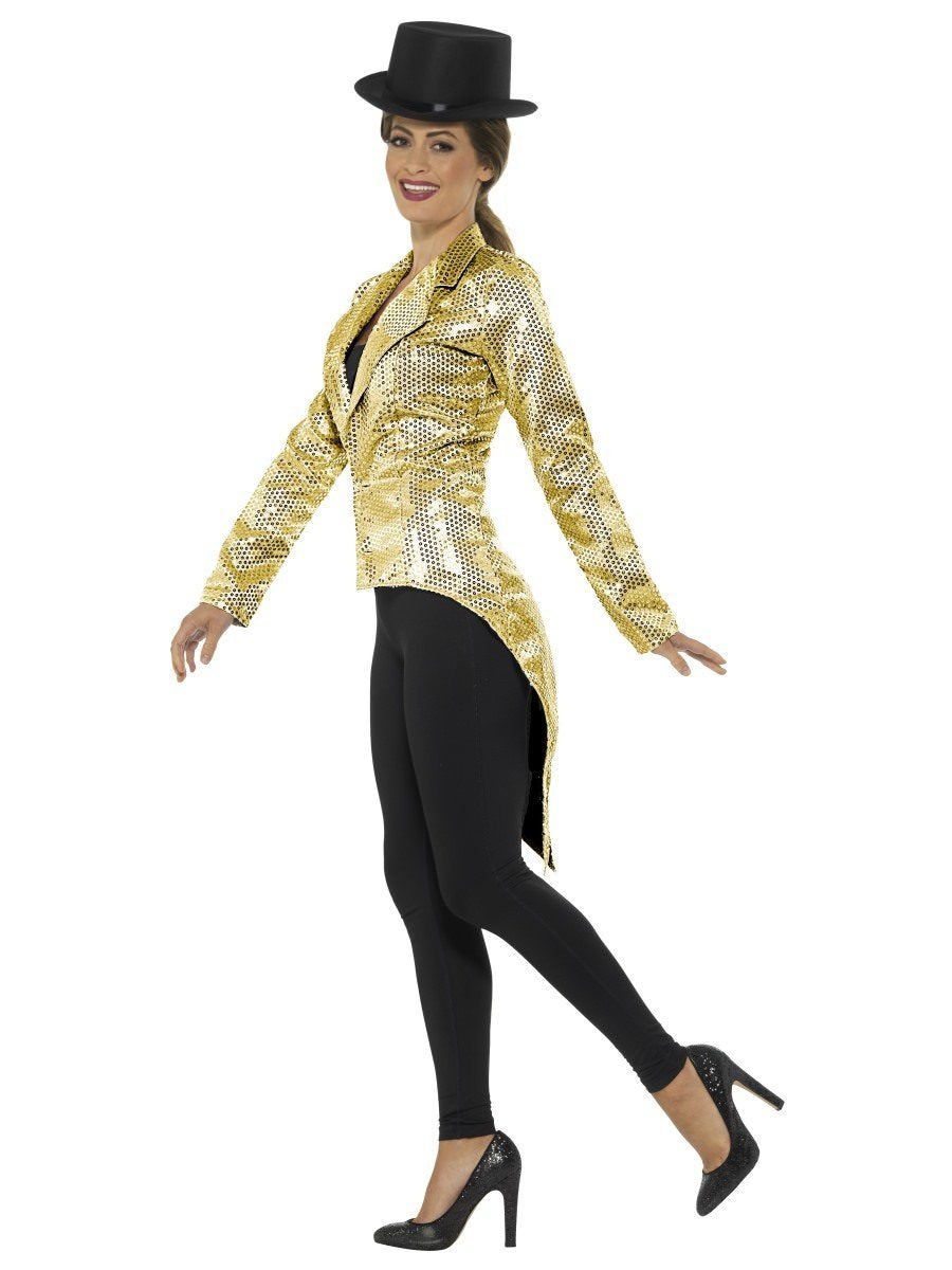 Sequin Tailcoat Jacket, Ladies, Gold Wholesale