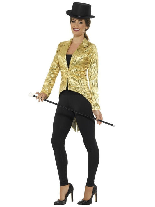 Sequin Tailcoat Jacket, Ladies, Gold Wholesale