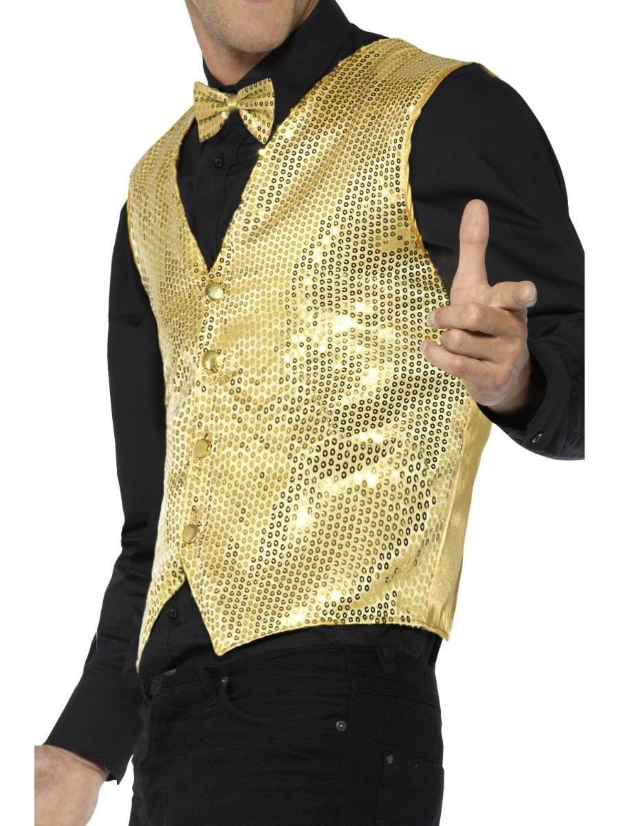 Sequin Waistcoat, Gold Wholesale