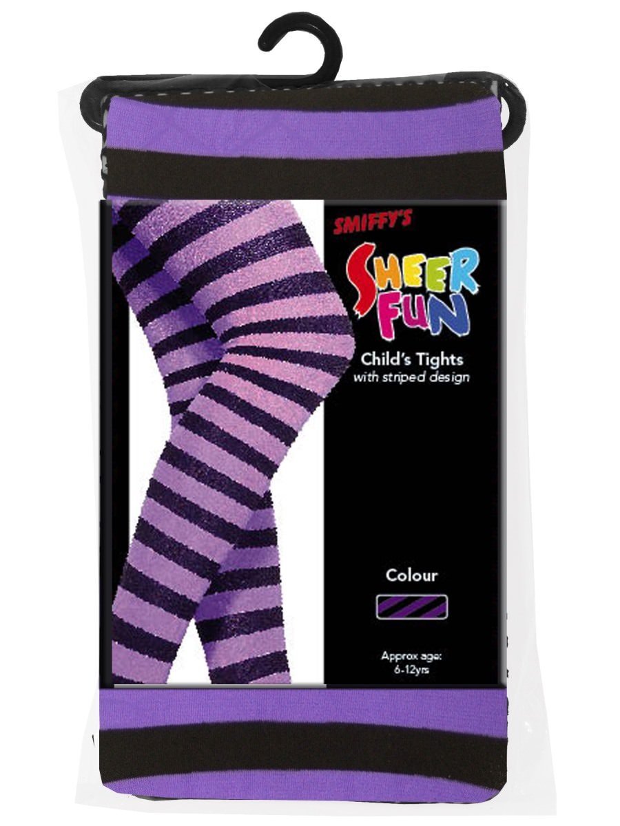 Tights, Purple & Black, Age 6-12 Wholesale