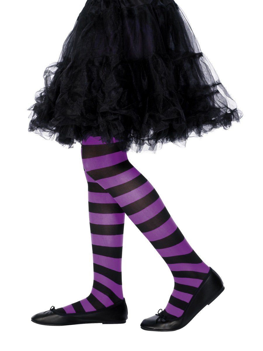 Tights, Purple & Black, Age 6-12 Wholesale